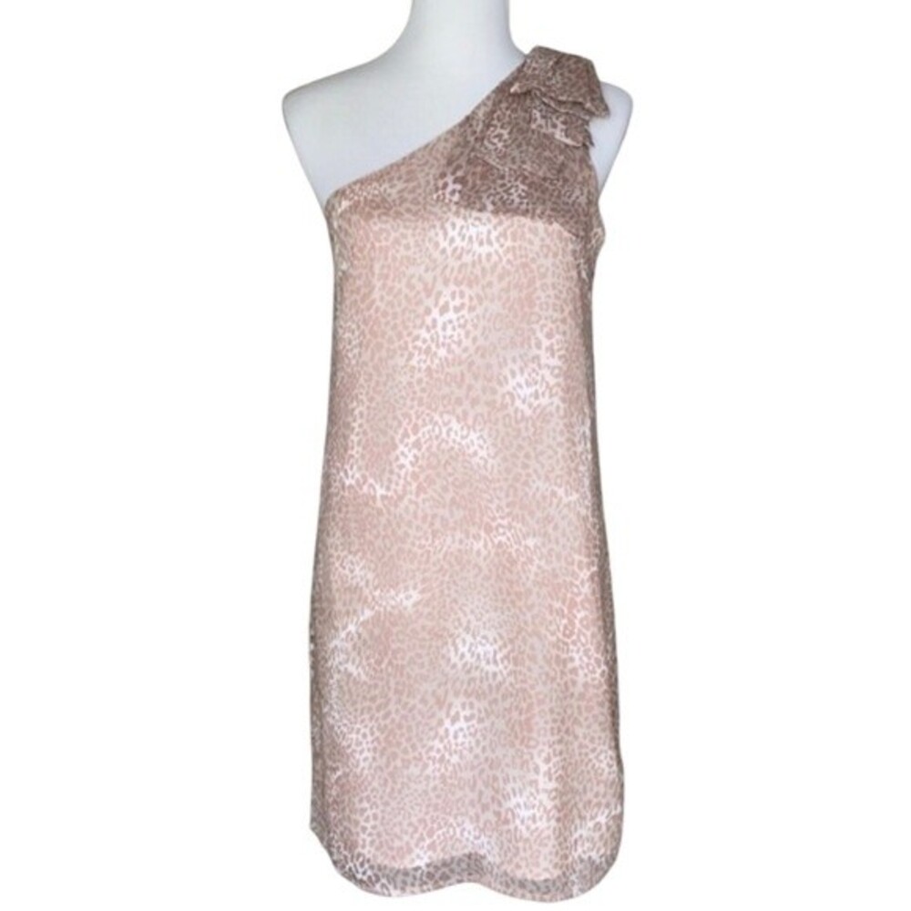 Walter by Walter Baker blush cheetah print one shoulder dress size medium